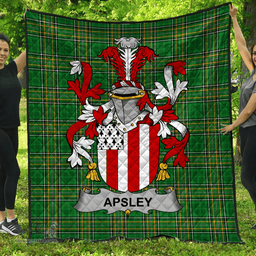 Scottish Apsley Irish Coat of Arms Family Crest Quilt Irish National Tartan Irish County Quilts