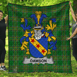 Scottish Dawson Irish Coat of Arms Family Crest Quilt Irish National Tartan Irish County Quilts