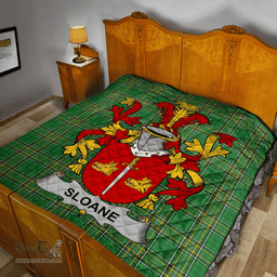 Scottish Sloane Irish Coat of Arms Family Crest Quilt Irish National Tartan Irish County Quilts
