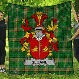 Scottish Sloane Irish Coat of Arms Family Crest Quilt Irish National Tartan Irish County Quilts