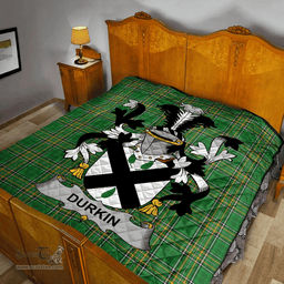 Scottish Durkin Or O'Durkin Irish Coat of Arms Family Crest Quilt Irish National Tartan Irish County Quilts