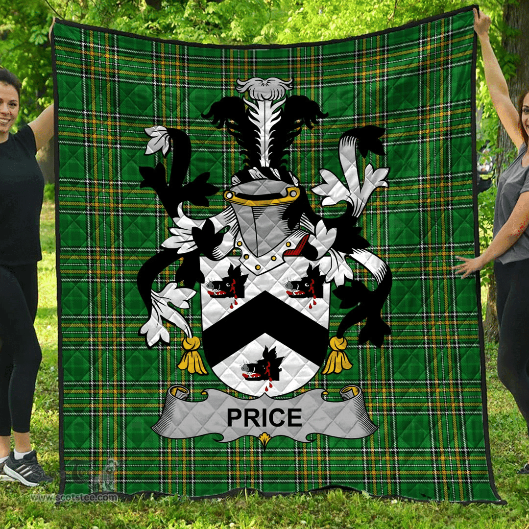 Scottish Price Irish Coat of Arms Family Crest Quilt Irish National Tartan Irish County Quilts
