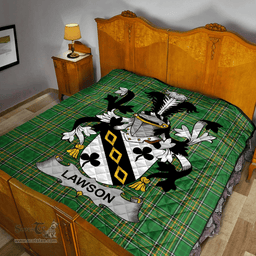 Scottish Lawson Irish Coat of Arms Family Crest Quilt Irish National Tartan Irish County Quilts