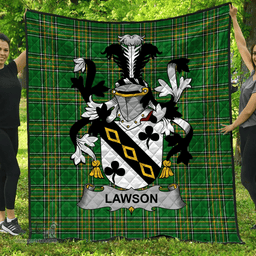 Scottish Lawson Irish Coat of Arms Family Crest Quilt Irish National Tartan Irish County Quilts