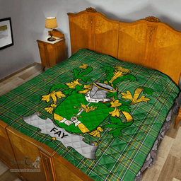 Scottish Fay Or O'Fee Irish Coat of Arms Family Crest Quilt Irish National Tartan Irish County Quilts