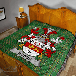 Scottish Rodon Or Rodden Irish Coat of Arms Family Crest Quilt Irish National Tartan Irish County Quilts