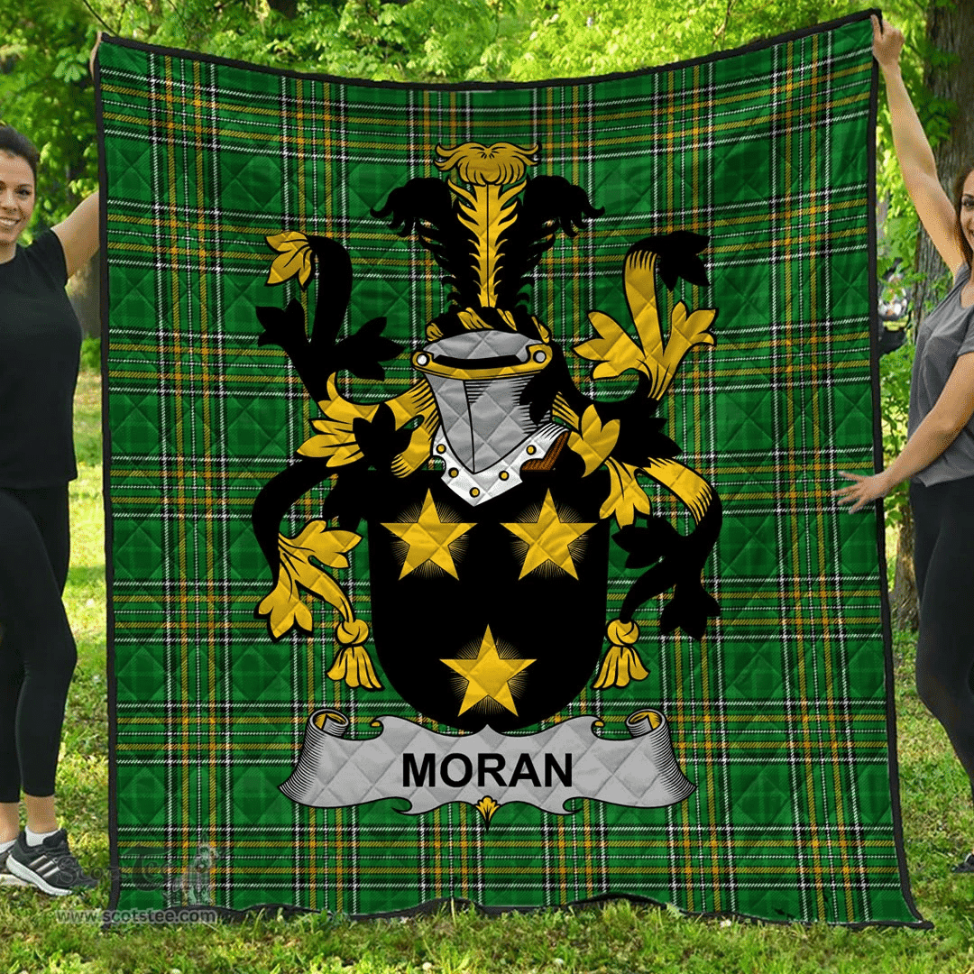 Scottish Moran Or O'Moran Irish Coat of Arms Family Crest Quilt Irish National Tartan Irish County Quilts