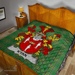 Scottish Kyan Or O'Kyan Irish Coat of Arms Family Crest Quilt Irish National Tartan Irish County Quilts
