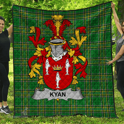 Scottish Kyan Or O'Kyan Irish Coat of Arms Family Crest Quilt Irish National Tartan Irish County Quilts