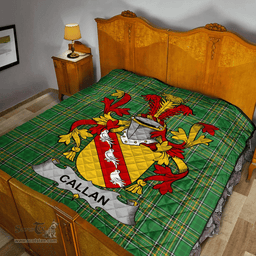 Scottish Callan Or O'Callan Irish Coat of Arms Family Crest Quilt Irish National Tartan Irish County Quilts