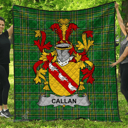 Scottish Callan Or O'Callan Irish Coat of Arms Family Crest Quilt Irish National Tartan Irish County Quilts