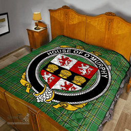 Scottish House Of O'Murphy (Muskerry) Irish Coat of Arms Family Crest Quilt Irish National Tartan Irish County Quilts