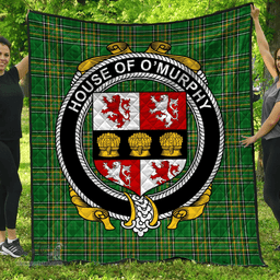Scottish House Of O'Murphy (Muskerry) Irish Coat of Arms Family Crest Quilt Irish National Tartan Irish County Quilts