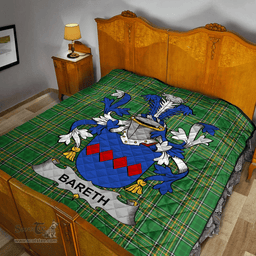Scottish Bareth Irish Coat of Arms Family Crest Quilt Irish National Tartan Irish County Quilts