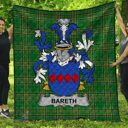 Scottish Bareth Irish Coat of Arms Family Crest Quilt Irish National Tartan Irish County Quilts