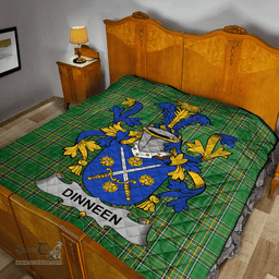 Scottish Dinneen Or O'Dinneen Irish Coat of Arms Family Crest Quilt Irish National Tartan Irish County Quilts