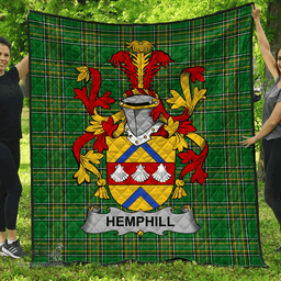 Scottish Hemphill Irish Coat of Arms Family Crest Quilt Irish National Tartan Irish County Quilts