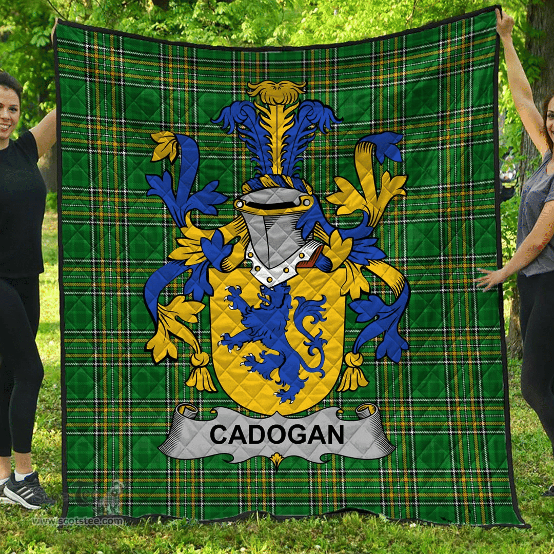 Scottish Cadogan Irish Coat of Arms Family Crest Quilt Irish National Tartan Irish County Quilts