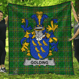 Scottish Golding Irish Coat of Arms Family Crest Quilt Irish National Tartan Irish County Quilts