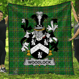 Scottish Woodlock Irish Coat of Arms Family Crest Quilt Irish National Tartan Irish County Quilts