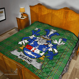 Scottish Keane Or O'Cahan Irish Coat of Arms Family Crest Quilt Irish National Tartan Irish County Quilts