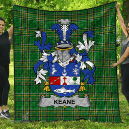 Scottish Keane Or O'Cahan Irish Coat of Arms Family Crest Quilt Irish National Tartan Irish County Quilts