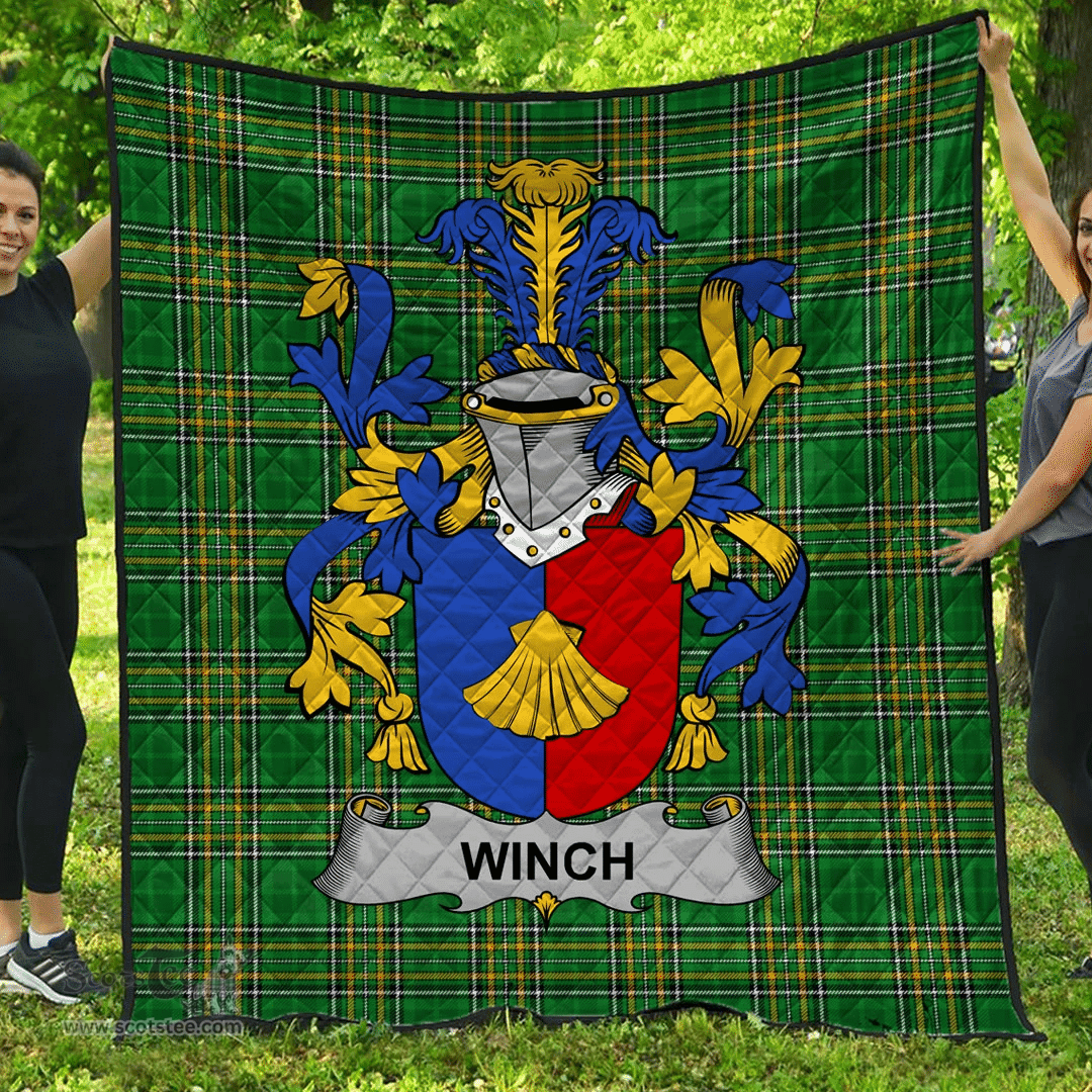 Scottish Winch Irish Coat of Arms Family Crest Quilt Irish National Tartan Irish County Quilts