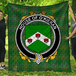Scottish House Of O'Kieran Irish Coat of Arms Family Crest Quilt Irish National Tartan Irish County Quilts