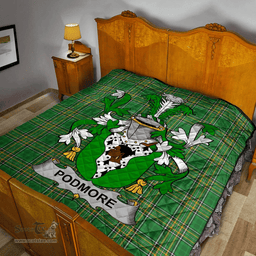 Scottish Podmore Irish Coat of Arms Family Crest Quilt Irish National Tartan Irish County Quilts