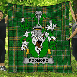 Scottish Podmore Irish Coat of Arms Family Crest Quilt Irish National Tartan Irish County Quilts