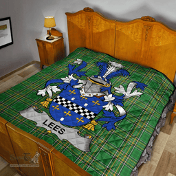Scottish Lees Or Mcaleese Irish Coat of Arms Family Crest Quilt Irish National Tartan Irish County Quilts