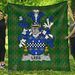 Scottish Lees Or Mcaleese Irish Coat of Arms Family Crest Quilt Irish National Tartan Irish County Quilts