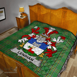 Scottish Lenihan Or O'Lenaghan Irish Coat of Arms Family Crest Quilt Irish National Tartan Irish County Quilts