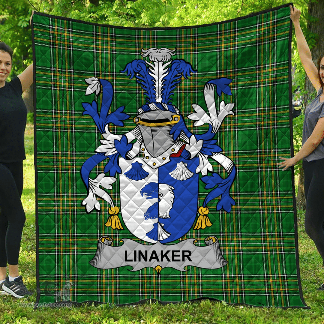 Scottish Linaker Irish Coat of Arms Family Crest Quilt Irish National Tartan Irish County Quilts