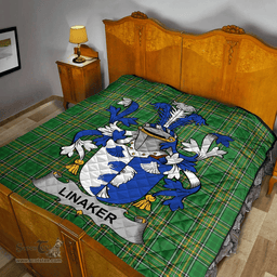 Scottish Linaker Irish Coat of Arms Family Crest Quilt Irish National Tartan Irish County Quilts