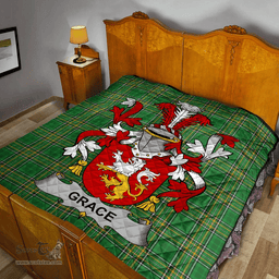 Scottish Grace Irish Coat of Arms Family Crest Quilt Irish National Tartan Irish County Quilts