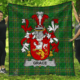 Scottish Grace Irish Coat of Arms Family Crest Quilt Irish National Tartan Irish County Quilts