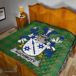Scottish Auchmuty Irish Coat of Arms Family Crest Quilt Irish National Tartan Irish County Quilts