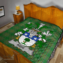 Scottish Kidd Irish Coat of Arms Family Crest Quilt Irish National Tartan Irish County Quilts