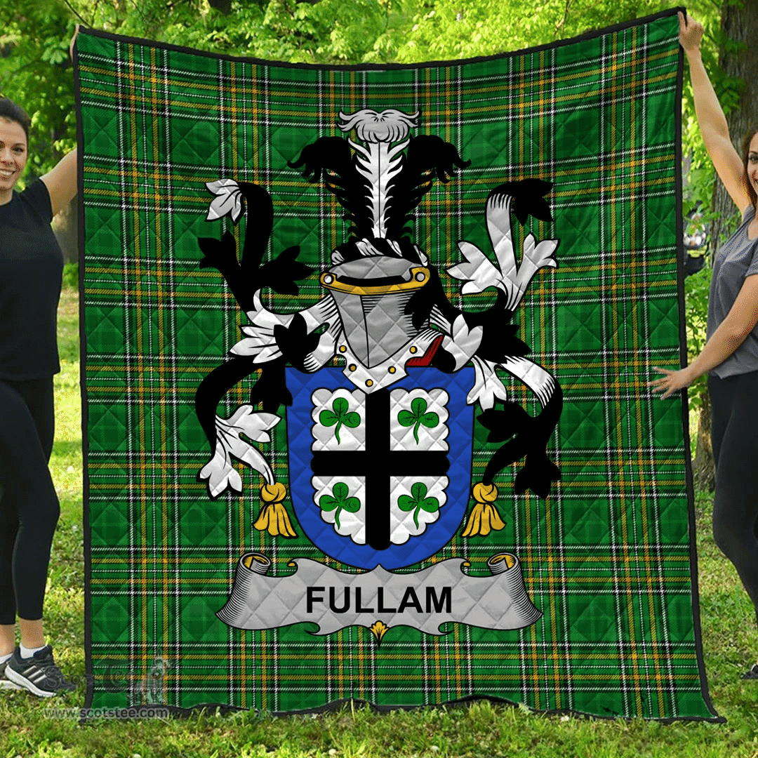 Scottish Fullam Irish Coat of Arms Family Crest Quilt Irish National Tartan Irish County Quilts
