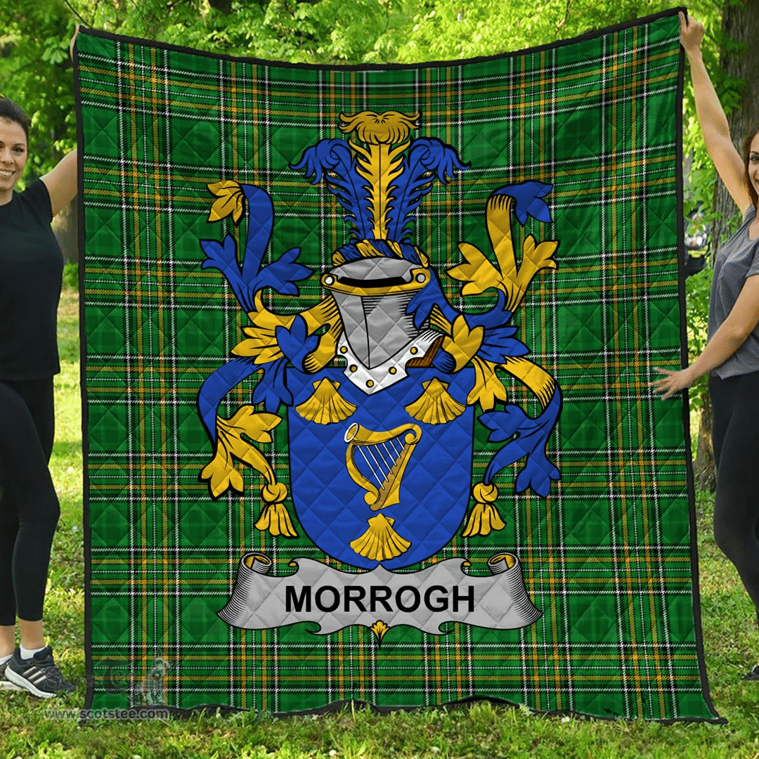 Scottish Morrogh Or Morrow Irish Coat of Arms Family Crest Quilt Irish National Tartan Irish County Quilts