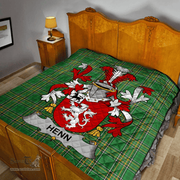 Scottish Henn Irish Coat of Arms Family Crest Quilt Irish National Tartan Irish County Quilts