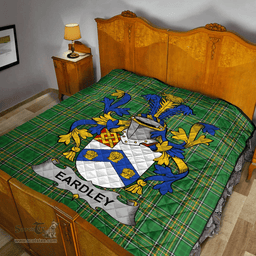 Scottish Eardley Irish Coat of Arms Family Crest Quilt Irish National Tartan Irish County Quilts