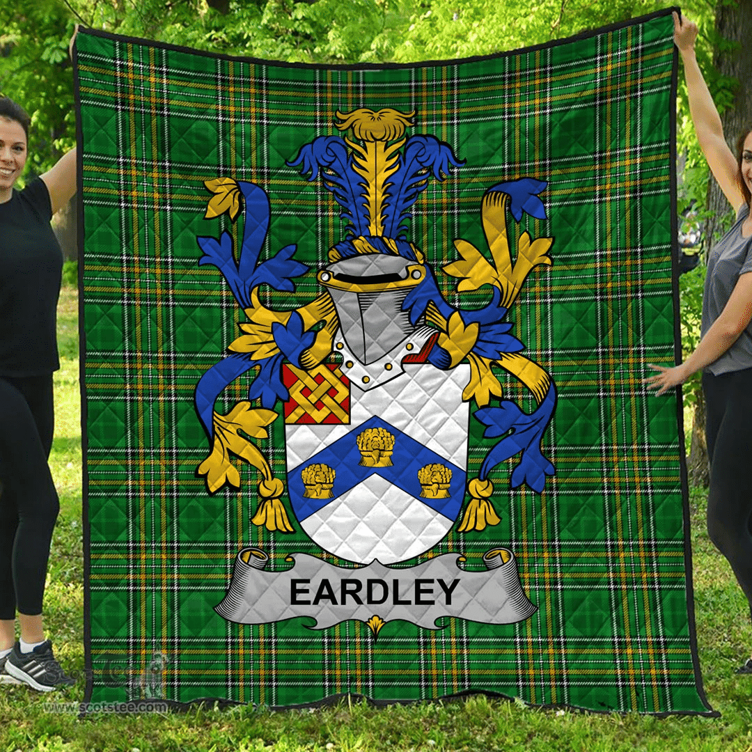 Scottish Eardley Irish Coat of Arms Family Crest Quilt Irish National Tartan Irish County Quilts