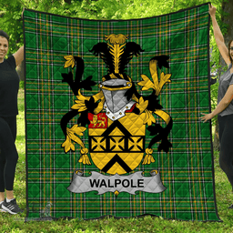 Scottish Walpole Irish Coat of Arms Family Crest Quilt Irish National Tartan Irish County Quilts