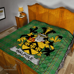 Scottish Walpole Irish Coat of Arms Family Crest Quilt Irish National Tartan Irish County Quilts