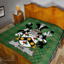 Scottish Roe Irish Coat of Arms Family Crest Quilt Irish National Tartan Irish County Quilts