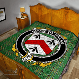 Scottish House Of Walsh Irish Coat of Arms Family Crest Quilt Irish National Tartan Irish County Quilts