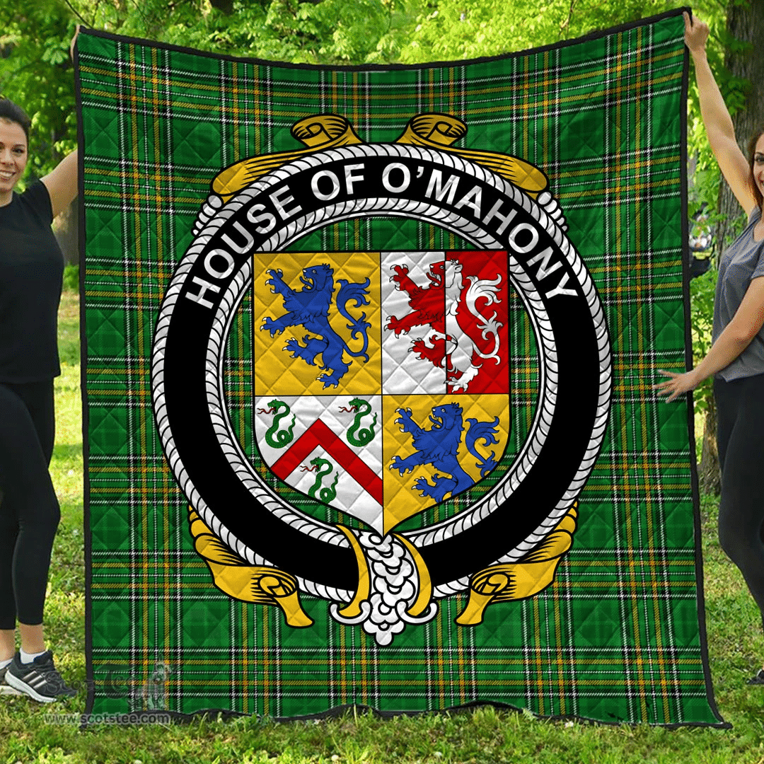 Scottish House Of O'Mahony Irish Coat of Arms Family Crest Quilt Irish National Tartan Irish County Quilts