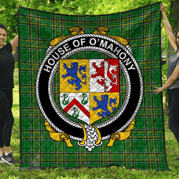 Scottish House Of O'Mahony Irish Coat of Arms Family Crest Quilt Irish National Tartan Irish County Quilts